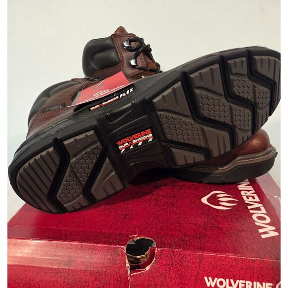 Wolverine Raider Durashock Flex Work Boots Brown Leather Size 11.5 M W211128 New